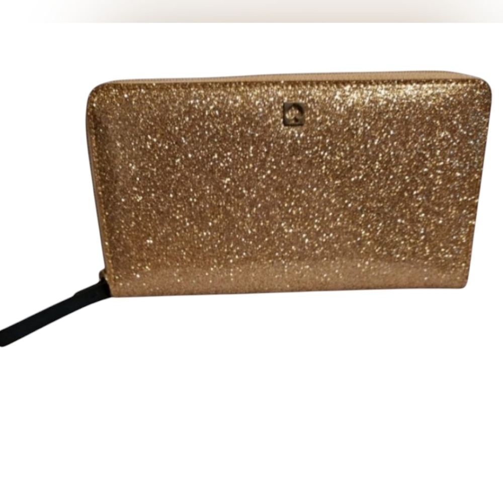 Kate Spade Mavis Street Neda Continental Zip Wallet, Sparkle Rose Gold